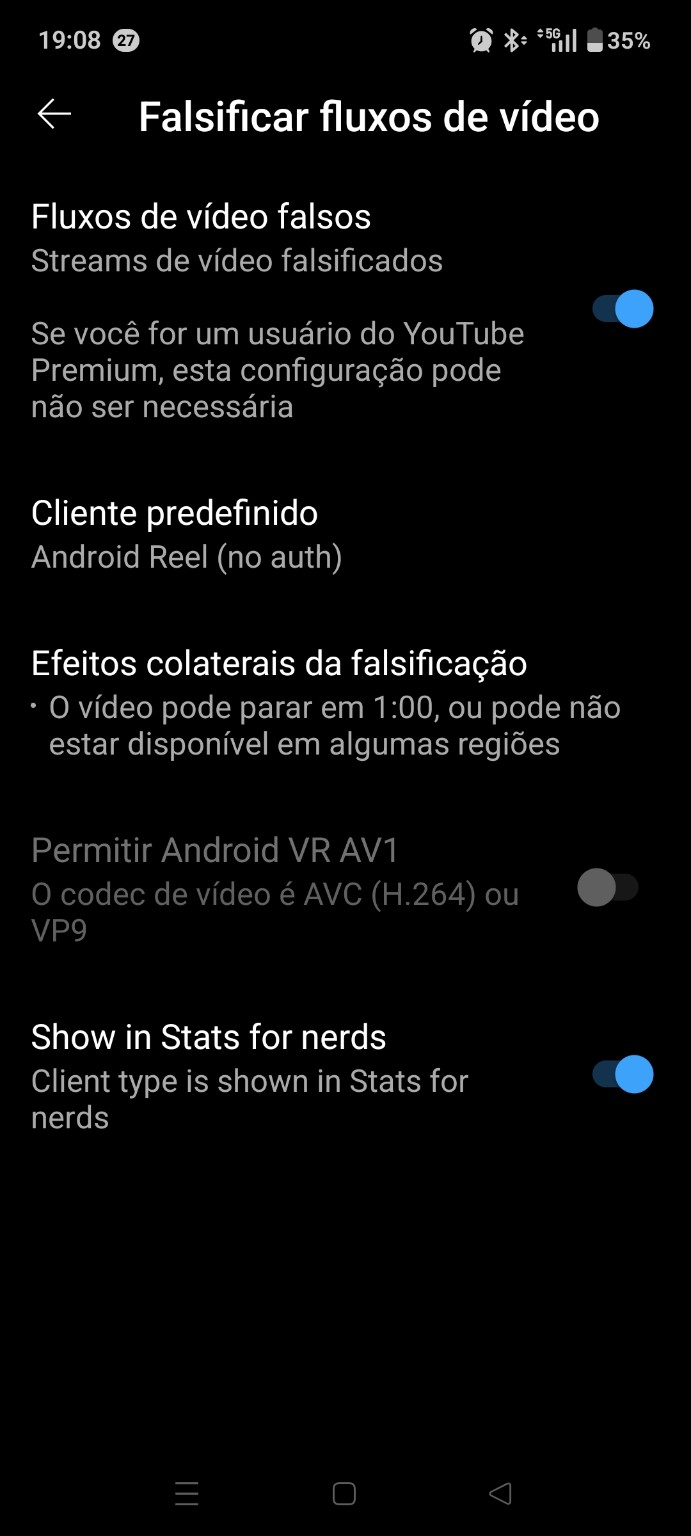 Page False video streams